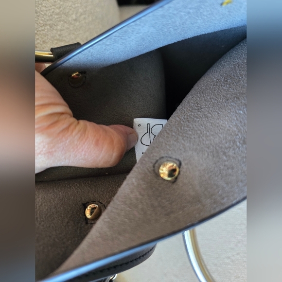 Nordstrom/Brass Plum, Faux Leather Satchel Crossbody Bag, Black/Silver - Picture 10 of 10